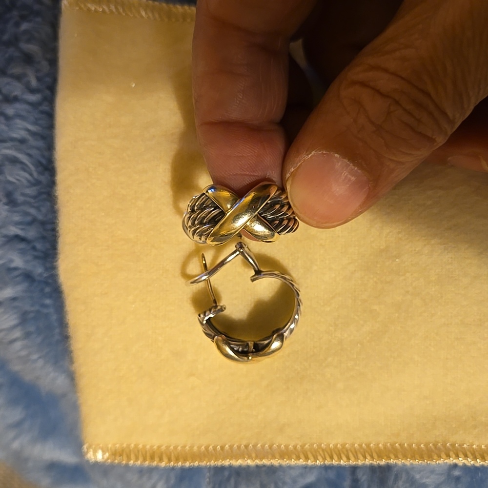 David Yurman gold and silver earrings